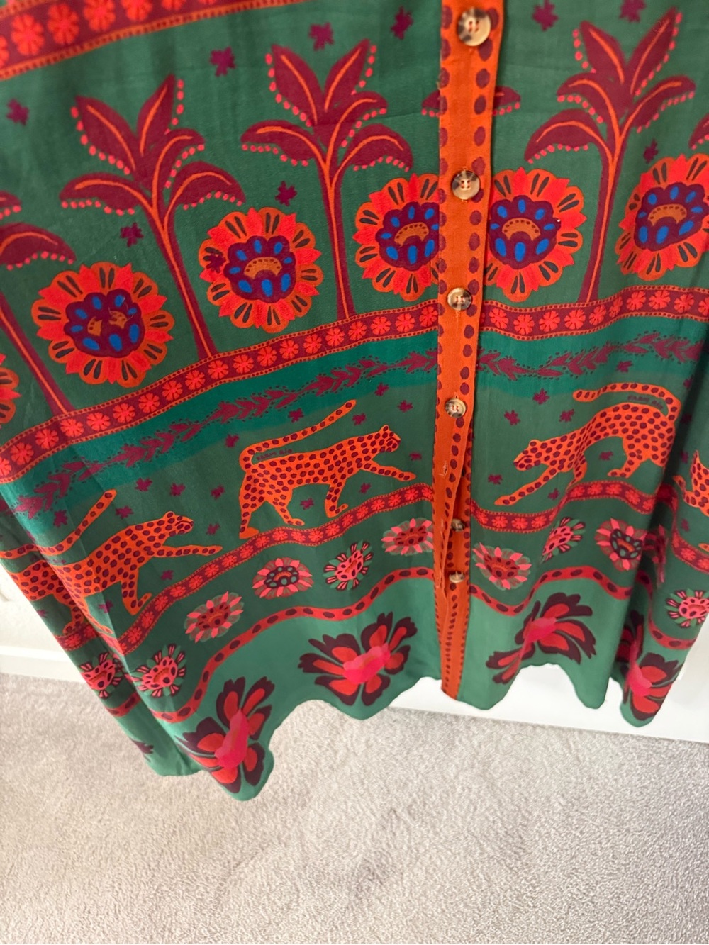 Farm Rio Long Sleeve Maxi Shirt Dress - Picture 7 of 9